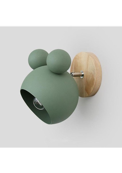 Nordic Mickey Mouse Aplik Modern Duvar Lambası - Yeşil (Yurt Dışından)