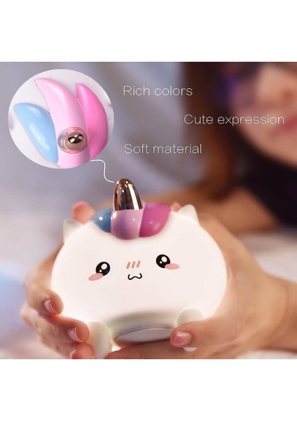 LED Gece Lambası, Bebek Kısılabilir Lamba, USB Şarj Edilebilir Gece Lambası, Başucu Lambası, Kreş Gece Lambası, Pijama Lambası, Çocuklar Için Ilginç Bir Hediye, (Beyaz) (Yurt Dışından)
