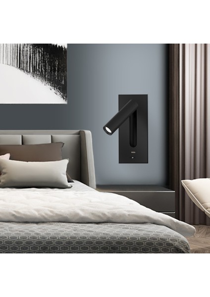 3 W Duvar Lambası Yatak Başlık Okuma Işıkları LED Duvar Lambaları 5 V 2.1A USB Şarj Anahtarı Otel Başucu Duvar Aplikleri Aydınlatma | LED Iç Duvar Lambaları (Sıcak Işık) (Yurt Dışından)