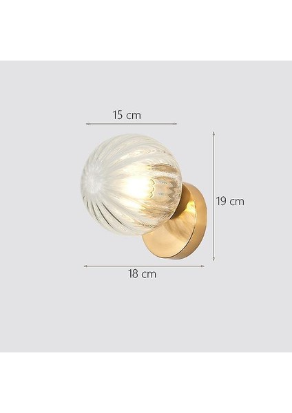 Iskandinav LED Duvar Ay Lambası Demir Modern Dekoratif Merdiven LED Işık Ev Başucu Yuvarlak Cam Duvar Işıkları Açık Kahverengi Aplike Murale E27 (D) (Yurt Dışından)