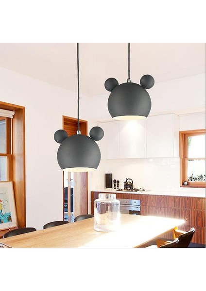 Nordic Duvar Lambası Çocuk Odası Işıkları Için Alüminyum Mickey Aplik Modern Kapalı Duvar Işık Fikstür E27 Yaratıcı Armatür (Pembe Asılı) (Yurt Dışından) modelleri