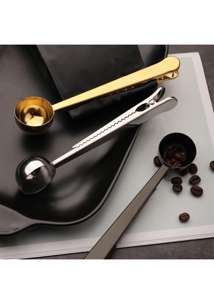 2 / Set 2-In-1 Kahve Kepçe Çanta Klip Kıyafeti Kahve, Çay Baharatları Yulaf Ezmesi, Siyah (Yurt Dışından)