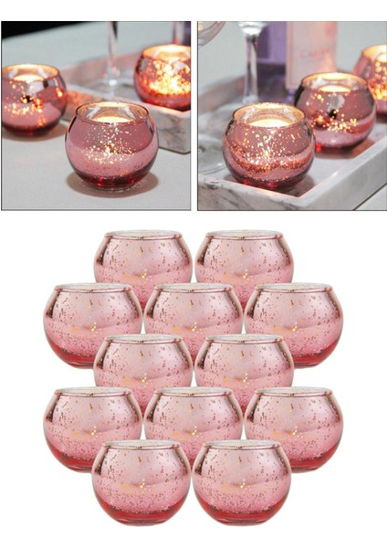 12 Adet Adil Mumluk Centerpiece Kase Tealight Sahipleri Ev Dekorasyon Gül Altın