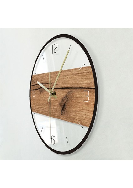 Baosity Minimalist Duvar Saati Ahşap Doku Akrilik Gitme Duvar Sanatı Ofis Için(Yurt Dışından)