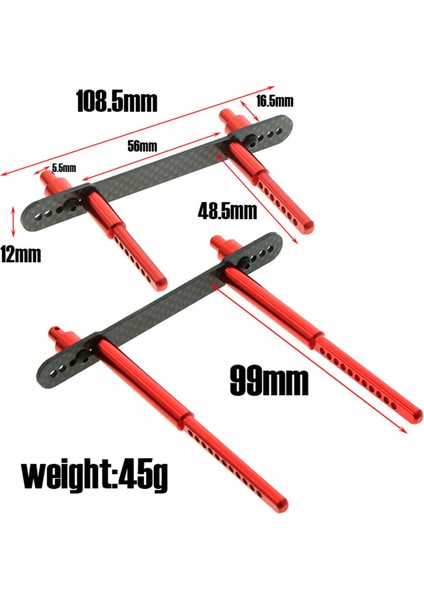 Rc Vücut Sonrası Eksenel SCX10 90046 Için 108.5MM Mounts 1/10 Rc Araba Aksesuar Siyah Kırmızı
