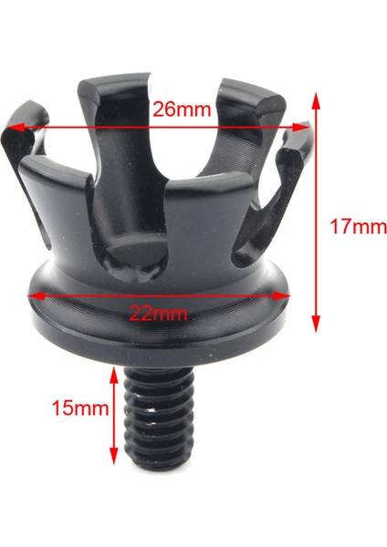 Motosiklet 1/4 "alüminyum Alüminyum Koltuk Cıvata Cıvata - Siyah 01