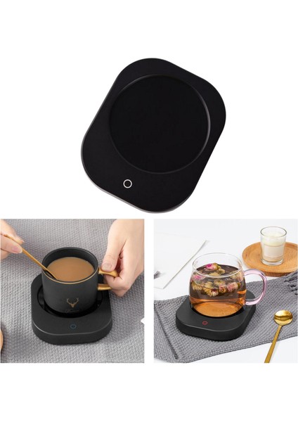 Akıllı Kahve Kupa Isıtıcı Ayarlanabilir Temps Termal Coaster Cocoa Siyah Için Elektrik