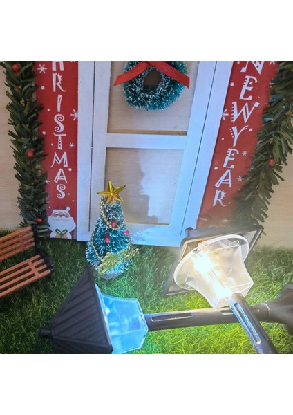 5 Parça 1/12 Dıy El Sanatları Dollhouse Kapı Minyatür Noel Ağacı Modeli Oyuncaklar