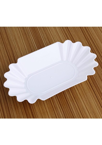 Kahve Çekirdeği Çukurluğu Mavi & Beyaz Için Plastik Oval Plaka Aperatif Servis Tepsisi