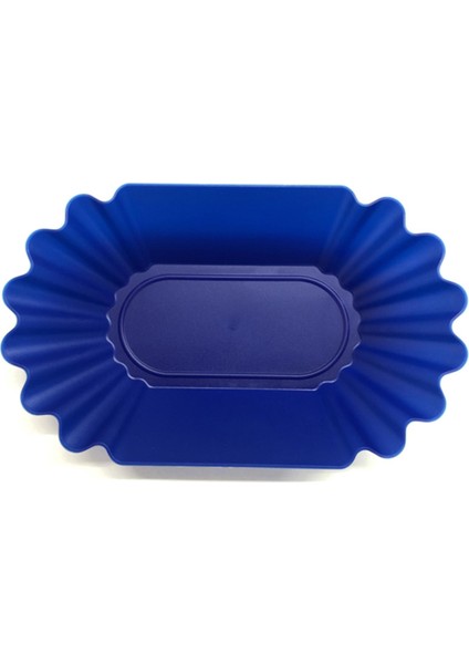 Kahve Çekirdeği Çukurluğu Mavi & Beyaz Için Plastik Oval Plaka Aperatif Servis Tepsisi