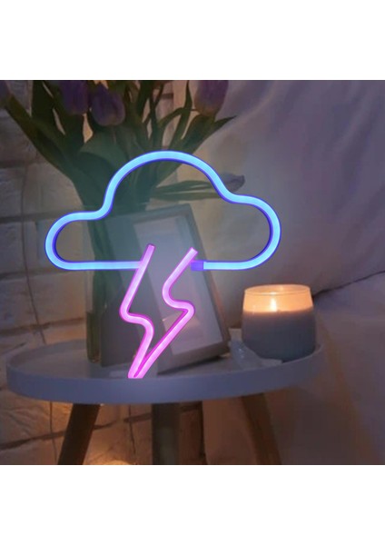 Noel Partisi LED Neon Burcu Gece Işık Duvar Lambası Çocuklar Yatak Odası Bar Dekor Mavi Bulut(Yurt Dışından) fiyatları