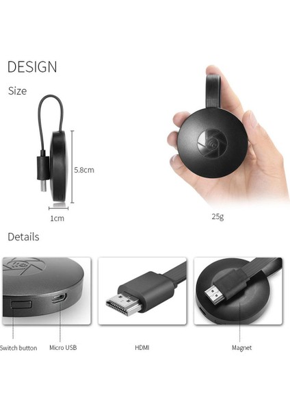 G2 Kablosuz 4 K Wifi Ekran Dongle Tv Alıcısı Adaptörü Airplay indirimleri