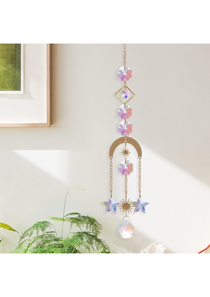 Asılı Kristal Prizma Dekor Süsler Kolye Windows Düğün Avlu Ay 3 Için(Yurt Dışından)