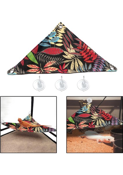 Baosity Sürüngen Hamak Mat Hamster Leopar Gecko Için Asılı Yatak Küçük Pet Hayvanlar Siyah S(Yurt Dışından)