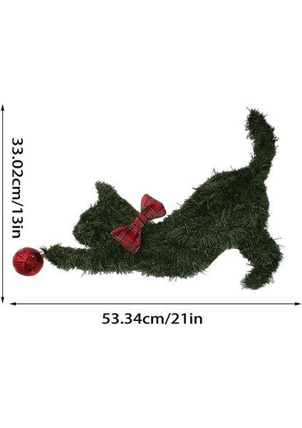 Asılı Hayvan Çelenk Dekoratif Yapay Montaj Çelenk Ön Kapı Kuyruğu Kedi Için
