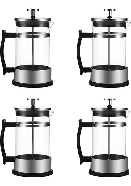 4x Paslanmaz Cam Fransız Basın Çay Espresso Kahve Makinesi Carafe 12 Oz 1-2cup