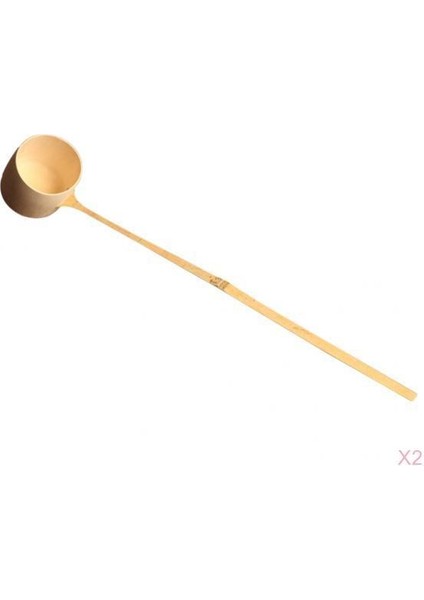 Paketi 2 Bambu Su Kepçe Kepçe Uzun Saplı Kaşık Aşçı Aracı Çorba Kaşığı