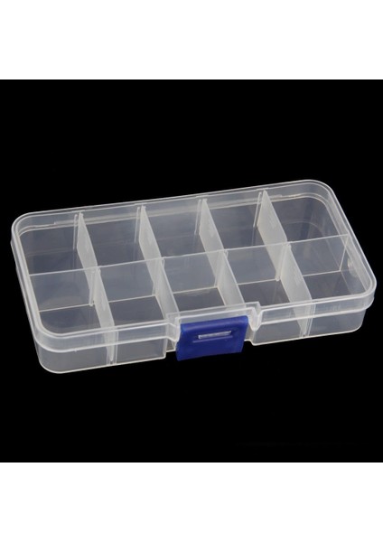 Temizle Plastik 10-Izgara Ayarlanabilir Takı Saklama Kutusu Vaka Craft Organizatör 13.2x6.8x2.3 cm