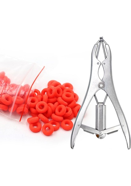 Castration Pense Balon Exander Elastrator 100 Lastik Bantlı Çiftlik Hayvan Piglet Keçi fırsatları