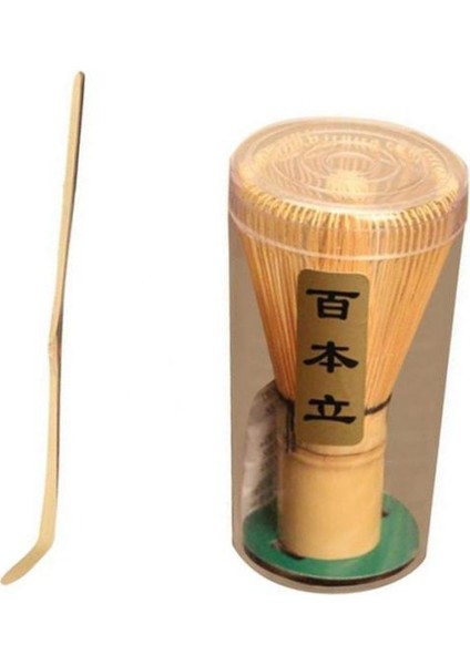 2 Adet Matcha Yeşil Çay Bambu Çırpma Kaşık Kepçe Çay Aksesuarları ile Set