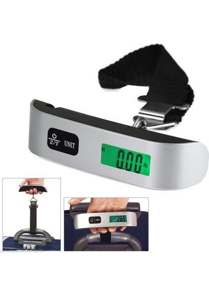50KG / 10G Taşınabilir LCD Dijital Asılı Bagaj Ölçeği Seyahat Elektronik Ağırlık