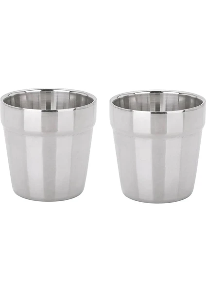 2 Çift Duvar Paslanmaz Çelik Bardaklar 180ML Tumbler Pint Gözlük Metal Soğuk Kupası