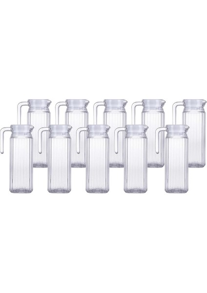 10 Adet Akrilik Su Sürahisi 1.1l Suyu Içecek Kavanoz Bar Cafe Mutfak Için