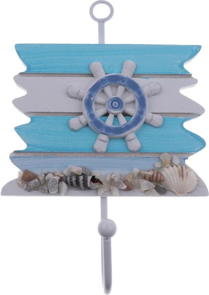 2 Kanca Giyim Şapka Çanta Askı Raf Tutucu Deniz Tekerlek + Çapa Duvar Dekorasyonu(Yurt Dışından) fırsatları