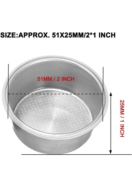 2x 51MM Paslanmaz Çelik Delonghi Için Basınçsız Kahve Filtresi Sepeti
