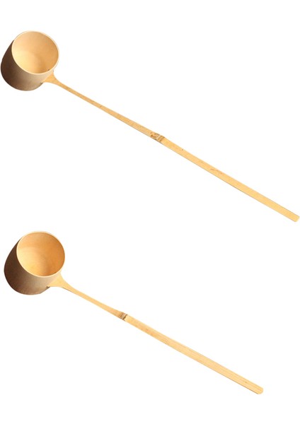 2x Bambu Su Kepçe Su Kepçe Kazanç Çorbası Kaşığı Şarap Sauna Kepçe