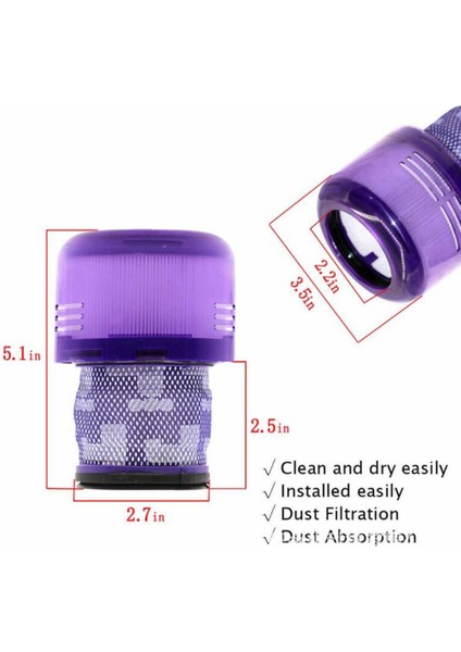 2 Yedek Filtreler Set Dyson V11 Serisi SV14 Için Vakum Süpürge Aksesuarları modelleri