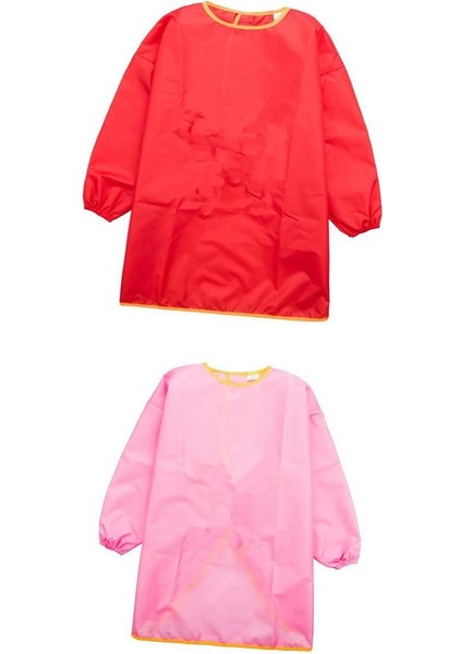 2 Adet Su Geçirmez Uzun Kollu Bebek Çocuk Çocuk Besleme Smock Apron Bib L