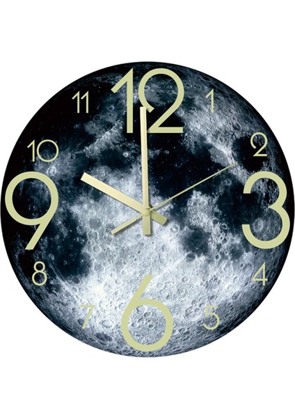 30 cm Modern Aydınlık Duvar Saati Git Olmayan Ev Banyo Okul Dekoratif Ay