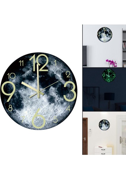 30 cm Modern Aydınlık Duvar Saati Git Olmayan Ev Banyo Okul Dekoratif Ay fırsatları