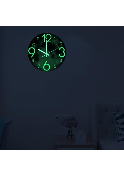 30 cm Modern Aydınlık Duvar Saati Git Olmayan Ev Banyo Okul Dekoratif Ay indirimleri