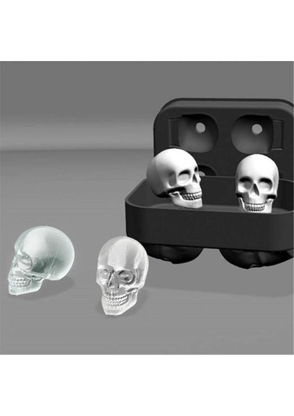 2 Adet Silikon 3D Kafatası Şekli Soğutma Ice Cube Maker Tepsi Parti Bar Kaynağı(Yurt Dışından)