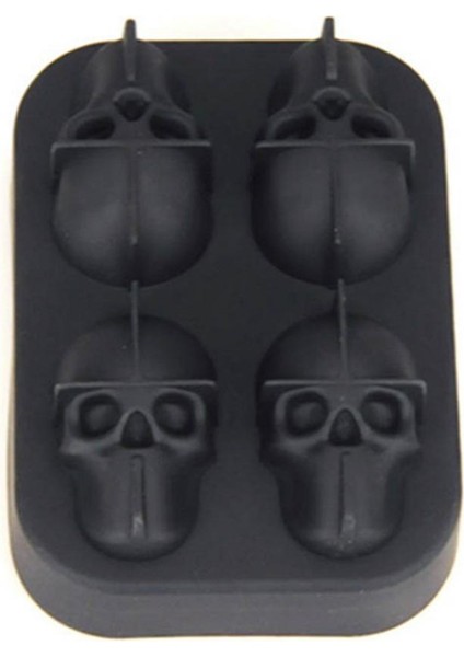 2 Adet Silikon 3D Kafatası Şekli Soğutma Ice Cube Maker Tepsi Parti Bar Kaynağı(Yurt Dışından)
