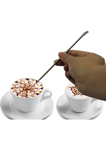 Dıy Sanat Kahve Latte Dekorasyon Kalem Iğne + Kahve Sürahi Termometre ile