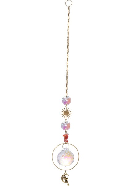 Güneş Kolye Windchime Asılı Gökkuşağı Makinesi Yatak Odası Üstü Pencere Kırmızı