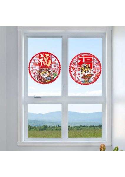 2 Parça 2022 Çin Yeni Yıl Dekorasyon Kaplanlar Ev Kız Kapı Için Kapı Sticker