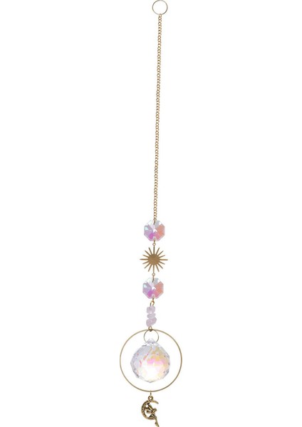 Güneş Kolye Windchime Asılı Gökkuşağı Makinesi Yatak Odası Üstü Pencere Pembe Için