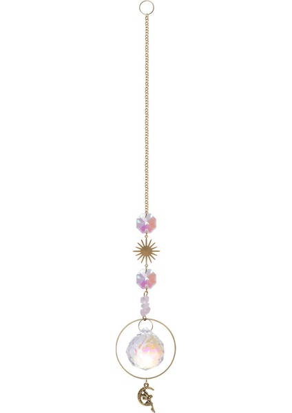Güneş Kolye Windchime Asılı Gökkuşağı Makinesi Yatak Odası Üstü Pencere Pembe Için