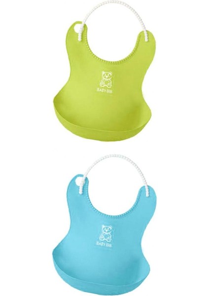 2 Adet Su Geçirmez Bebek Önlükler Silikon Rahat Yumuşak Toddlers Besleme Önlükler