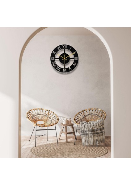 Yuvarlak Duvar Saati 12 Inç Nordic Stil Ortada Hollow Hotel Için Dijital Saat Oymak