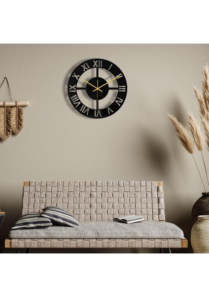 Yuvarlak Duvar Saati 12 Inç Nordic Stil Ortada Hollow Hotel Için Dijital Saat Oymak