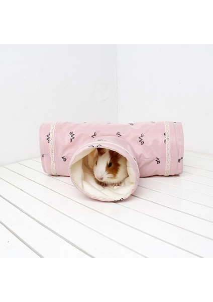 Hayvan Tünel Tüpü Oyuncaklar Pet Malzemeleri Gelincik Gine Domuzları Hamster Sıçan Pembe 29X10X10 cm