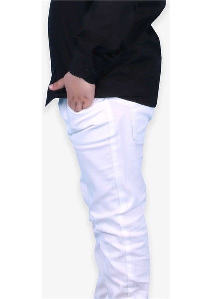 Erkek Çocuk Gabardin Pantolon Beyaz (5-14 Yaş) modelleri