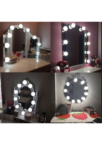 Teknoloji10 LED Ampul Ayarlanabilir Makyaj Ayna Işığı
