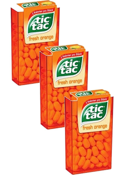 Tic Tac Orange Portakallı Şeker 18  gr Aromalı Şekerleme x 3