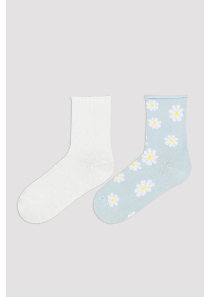 Blue Daisy 2li Soket Çorap